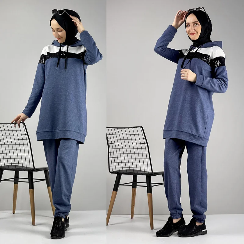 Trainingspak Set Nieuwe Seizoen Moslim Mode Arabië Dubai Mode Trends 100% Made In Turkije Abaya Hijab Kleding Moslim Sets