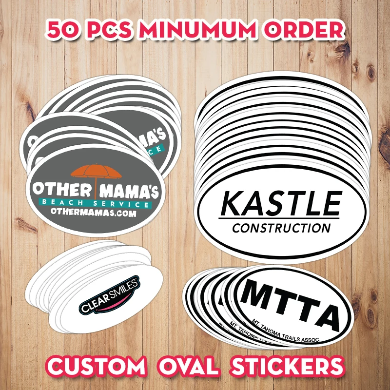 Oval Shape Printing Custom Self Adhesive Logo Stickers Label Personalized stickers labels