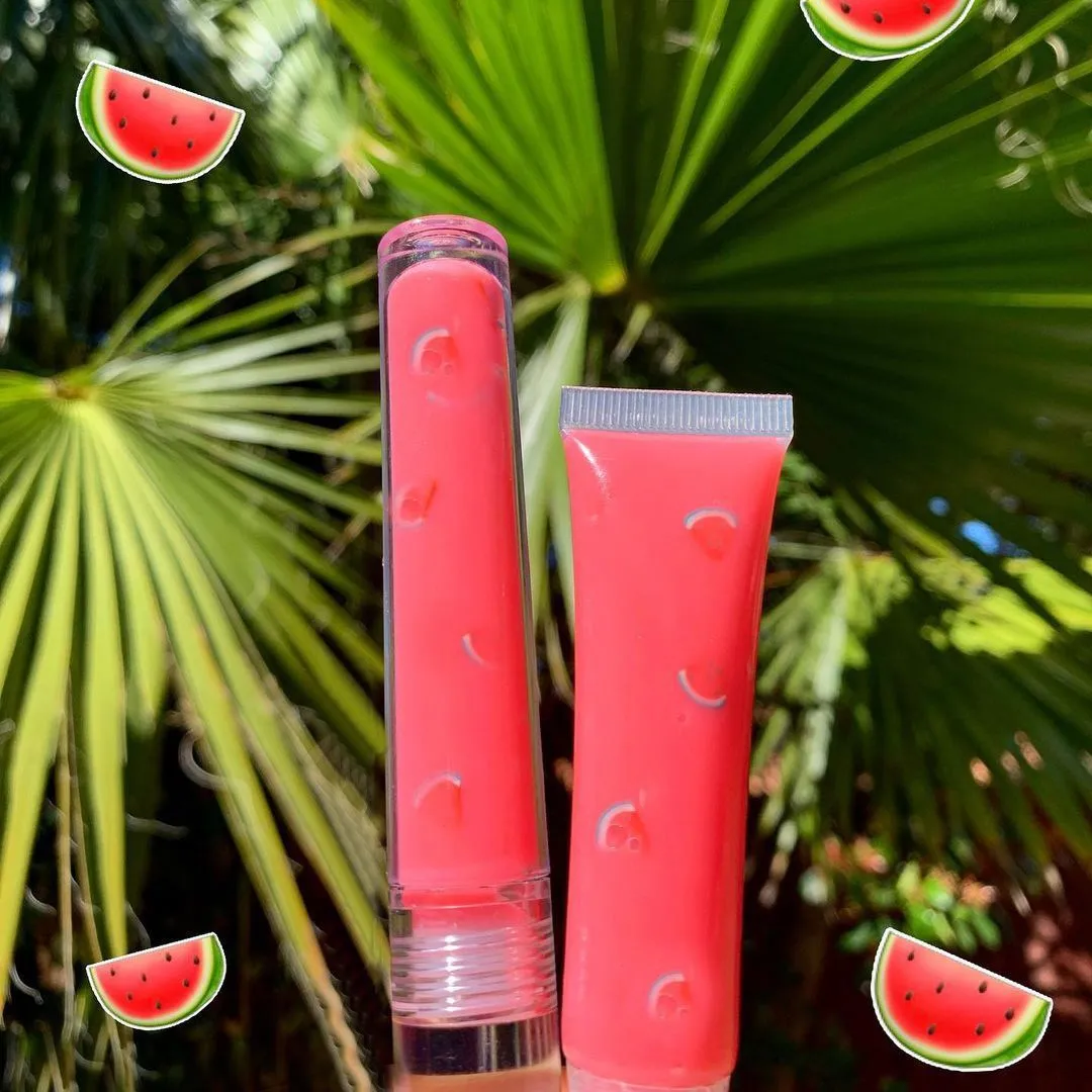 Hawaii Hot Fruit High Quality POMPOM Keychain Lipgloss Watermelon Lipgloss Base Broadway Bulk Vendors Lip Gloss