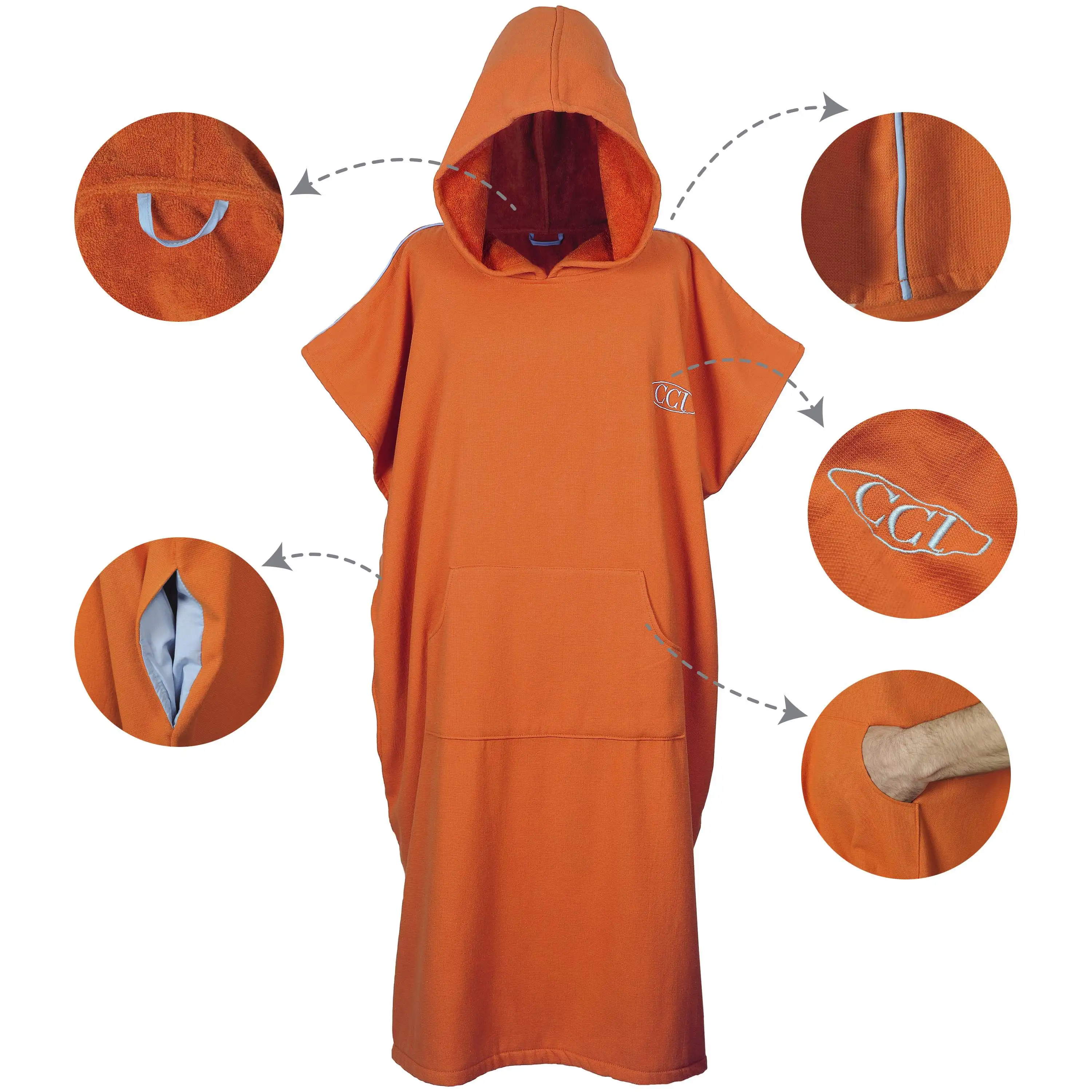 

CACALA 100% Cotton Quick Dry Pancho for Surf, Sea, Pool, Drying After Bath and Changing in Public Easily