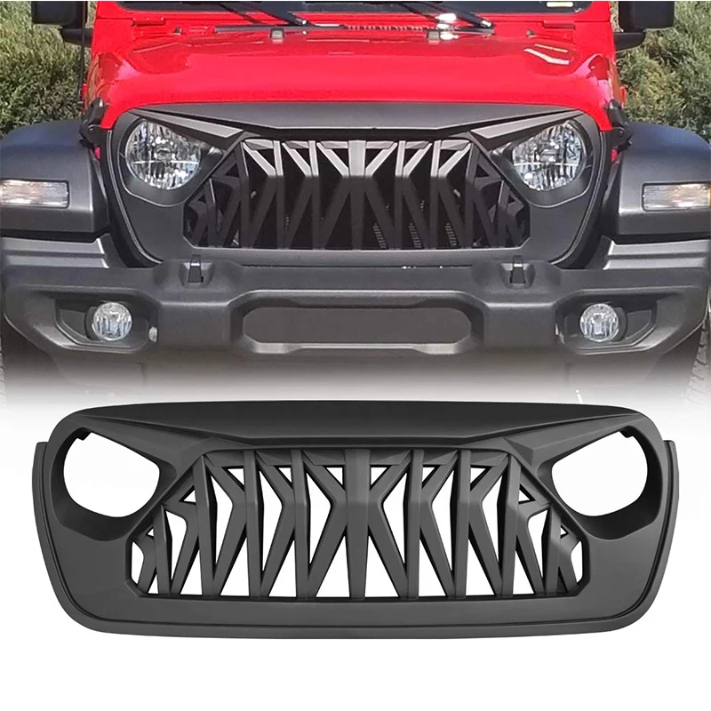 Front  Bumper  Insert Mask Grill For Jeep Wrangler JL 2018-2022 Accessories 4x4 Offroad Grille  Exterior Factory