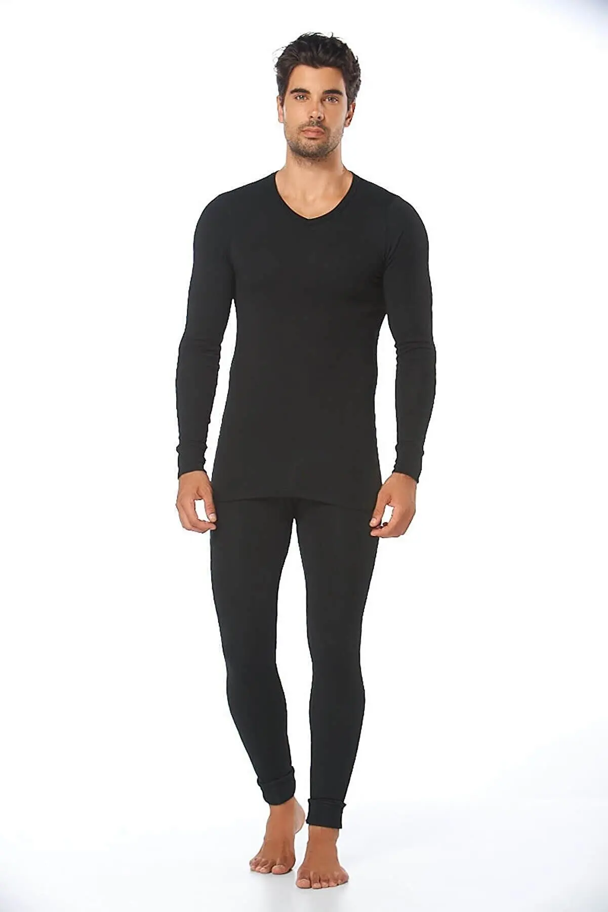 Tutku Men's Black Thermal Bottom Top Team Thermal underwear winter bottom top warm thermal suit fast shipping from turkey