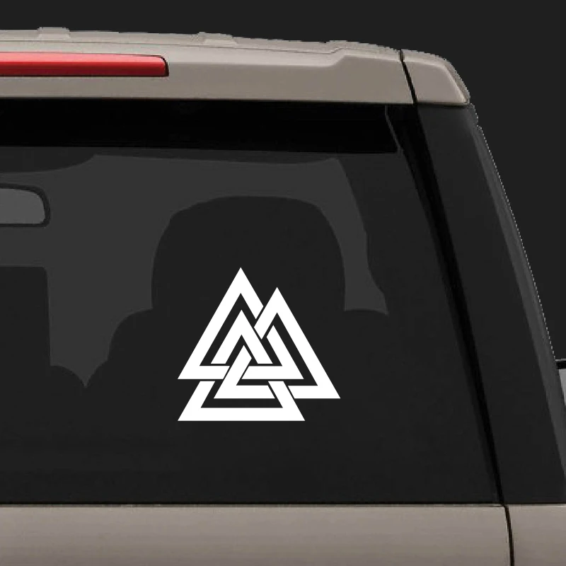 Valknut Vinyl kalkomania samochodowa Pagan Odin Asatru Norse Viking naklejka okna samochodu wystrój laptopa naklejki na Apple MacBook dekoracji