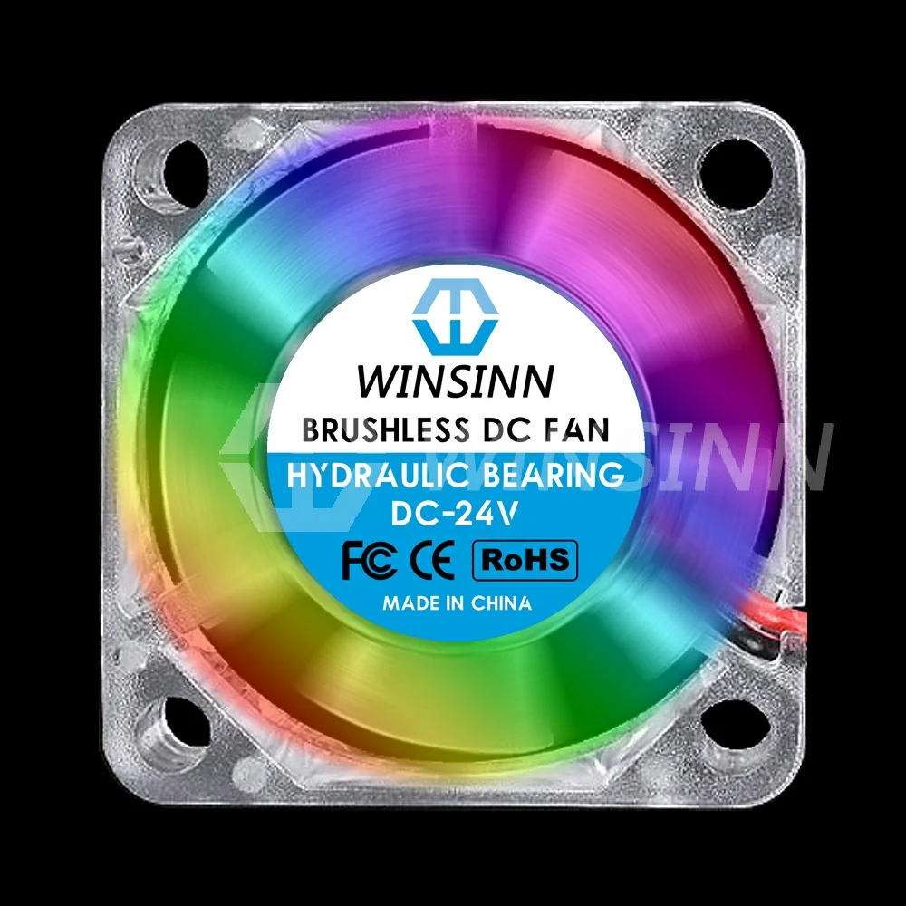 WINSINN 3010 30mm RGB Fan Color Led DC 5V 12V 24V Hydraulic Bearing Brushless Cooling 30x10mm 2PIN