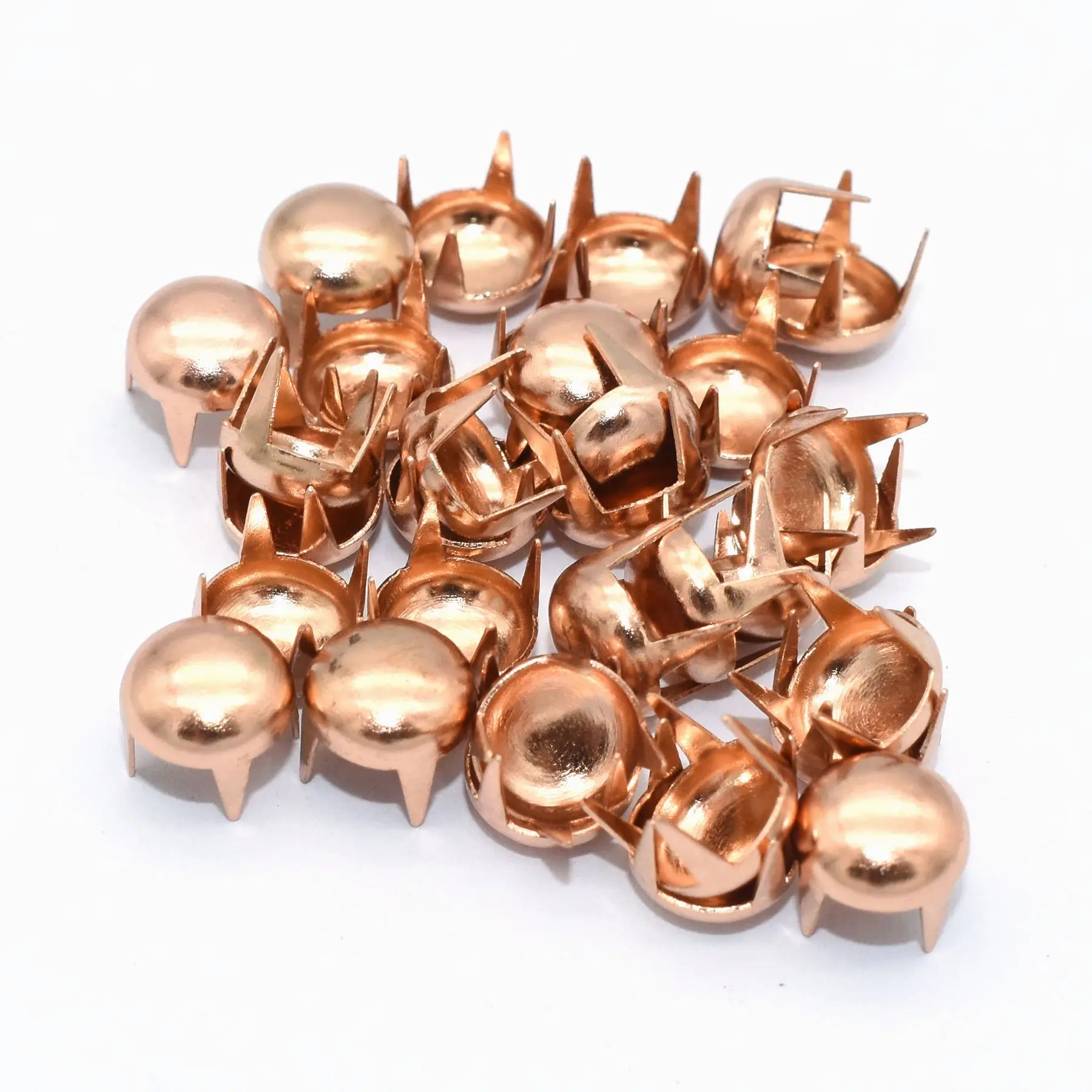 Rose Gold Studs Dome Claw Studs Rivet 7mm Spike Nailhead Iron Studs Making Hardware Purse Craft Bag Leather DIY Accessories