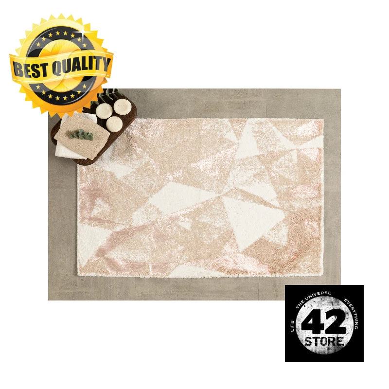 

Deltoid Cotton Flush Cotton Bath Mat 60x90 Cm White-Light Grey-Pink English Home High Quality