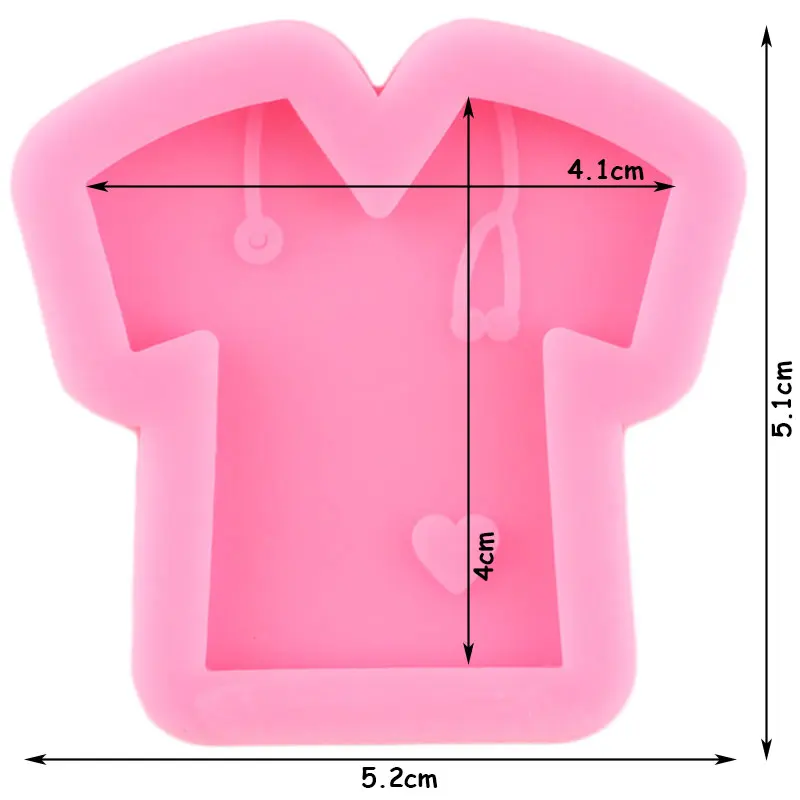 Shiny T-Shirt Clothes Silicone Mold Epoxy Resin Keychain Molds DIY Handmade Jewelry Mould Polymer Clay Pendant Moulds