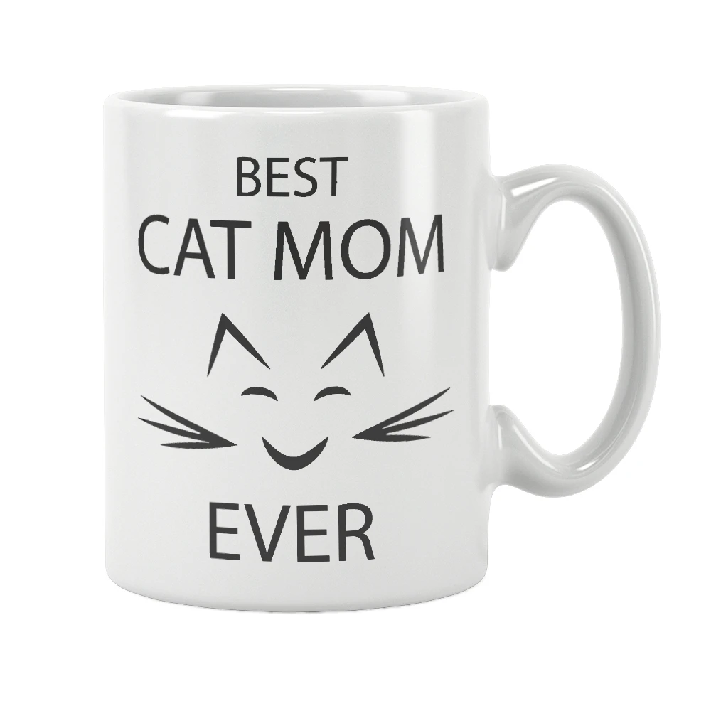 

Best Cat Mom Ever Mug Mothers Day Coffee Cup White Ceramic Free Shipping Unique Gift Ideas