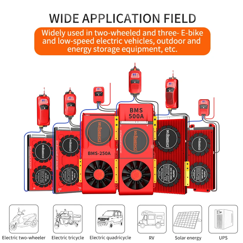 5A Smart Parallel BMS Lifepo4 4S 3S 12V With Balance 24V 36V 48V 30A~500A Li-Ion LTO 5S 6S 7S 8S 10S 12S 13S 14S 15S 16S