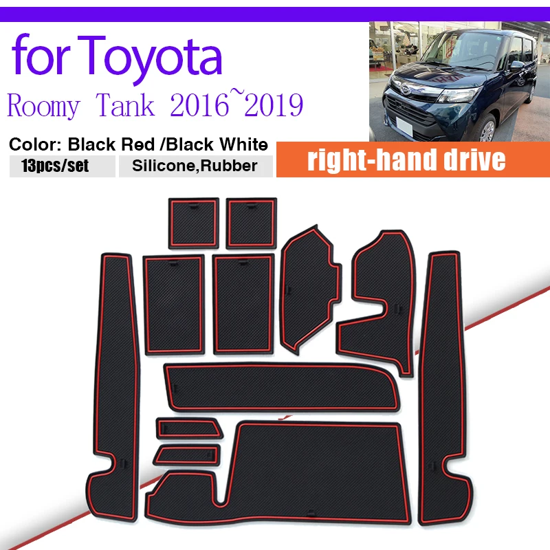 

Door Groove Dust-proof for Toyota Roomy Tank M900 Daihatsu Thor 2016~2019 Rubber Mat Cup Storage Gate Slot Anti-slip Car Sticker