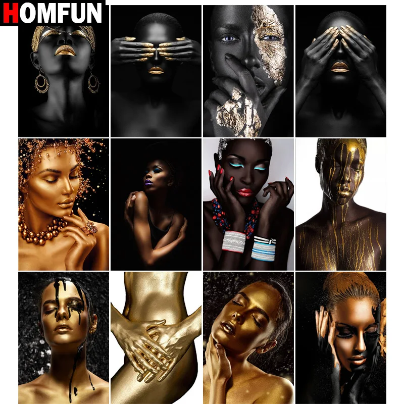 

HOMFUN квадратная круглая дрель 5D алмазная живопись экологические поделки полная алмазная вышивка "Индийские красавицы" домашний декор