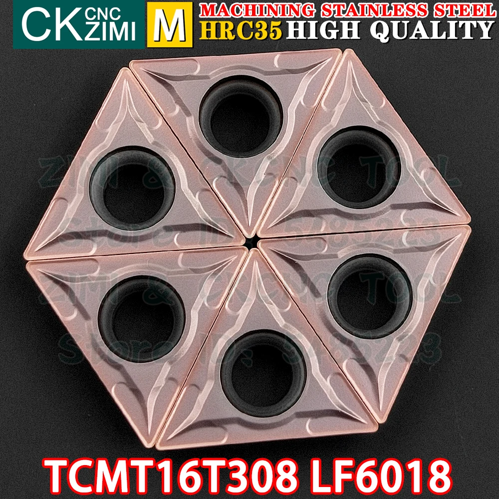 TCMT16T308 LF6018 TCMT32.51 LF6018 คาร์ไบด์แทรกภายนอกหมุนแทรกเครื่องมือ TCMT CNC Mechanical เครื่องกลึงโลหะตัดเครื่องมือ