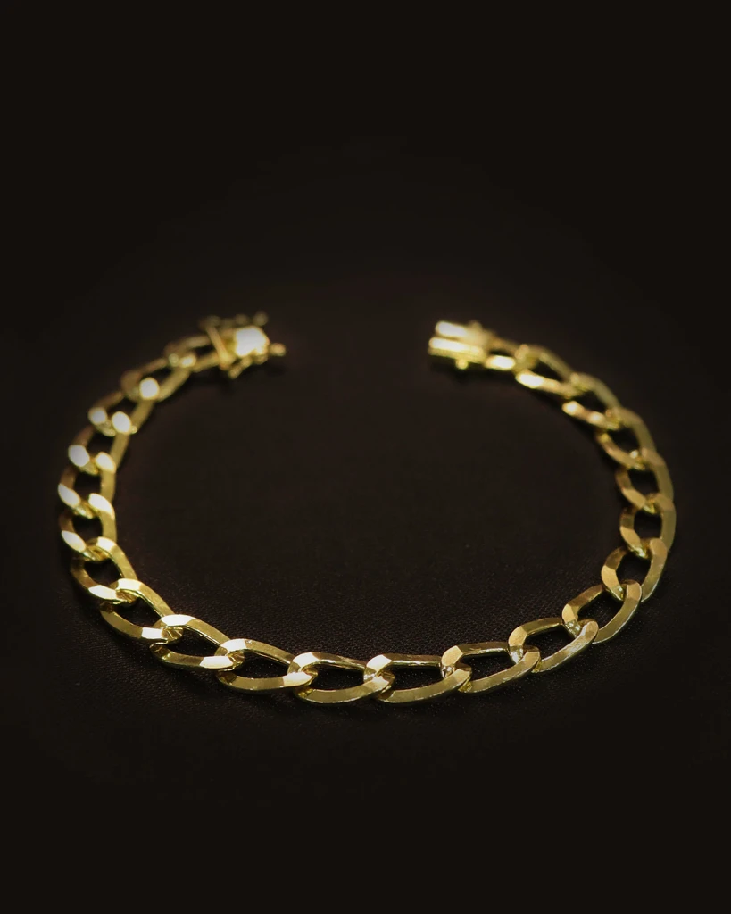 ITALIAN 9MM Old Coin Bracelet Identical to 18K Gold (Eternal Guarantee in Color) Does not peel, does not darken