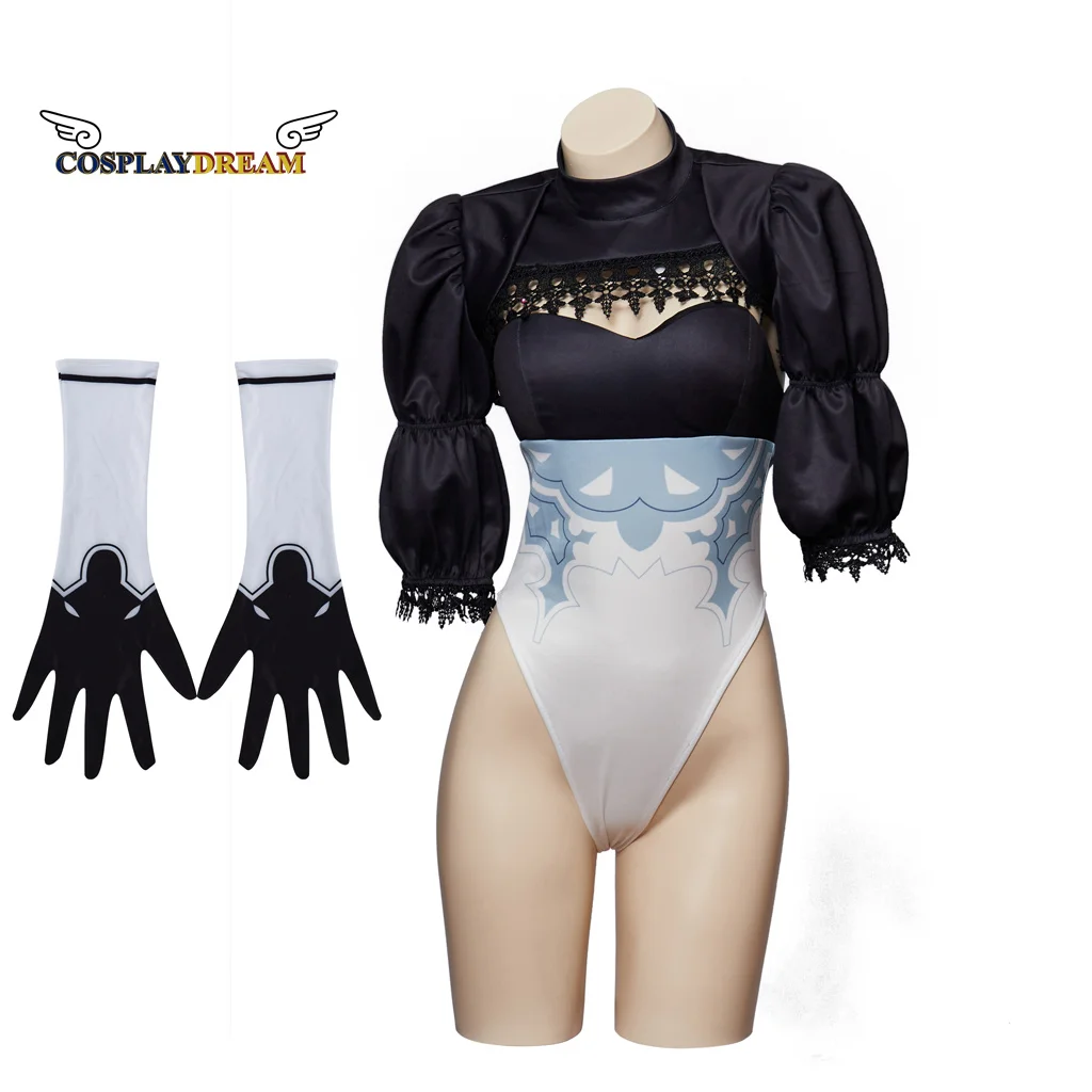 Hot Game Nier Reincarnation 2B Cosplay Costume YoRHa Sexy Women Black Outfits Halloween Party Black Bodysuit with Gloves