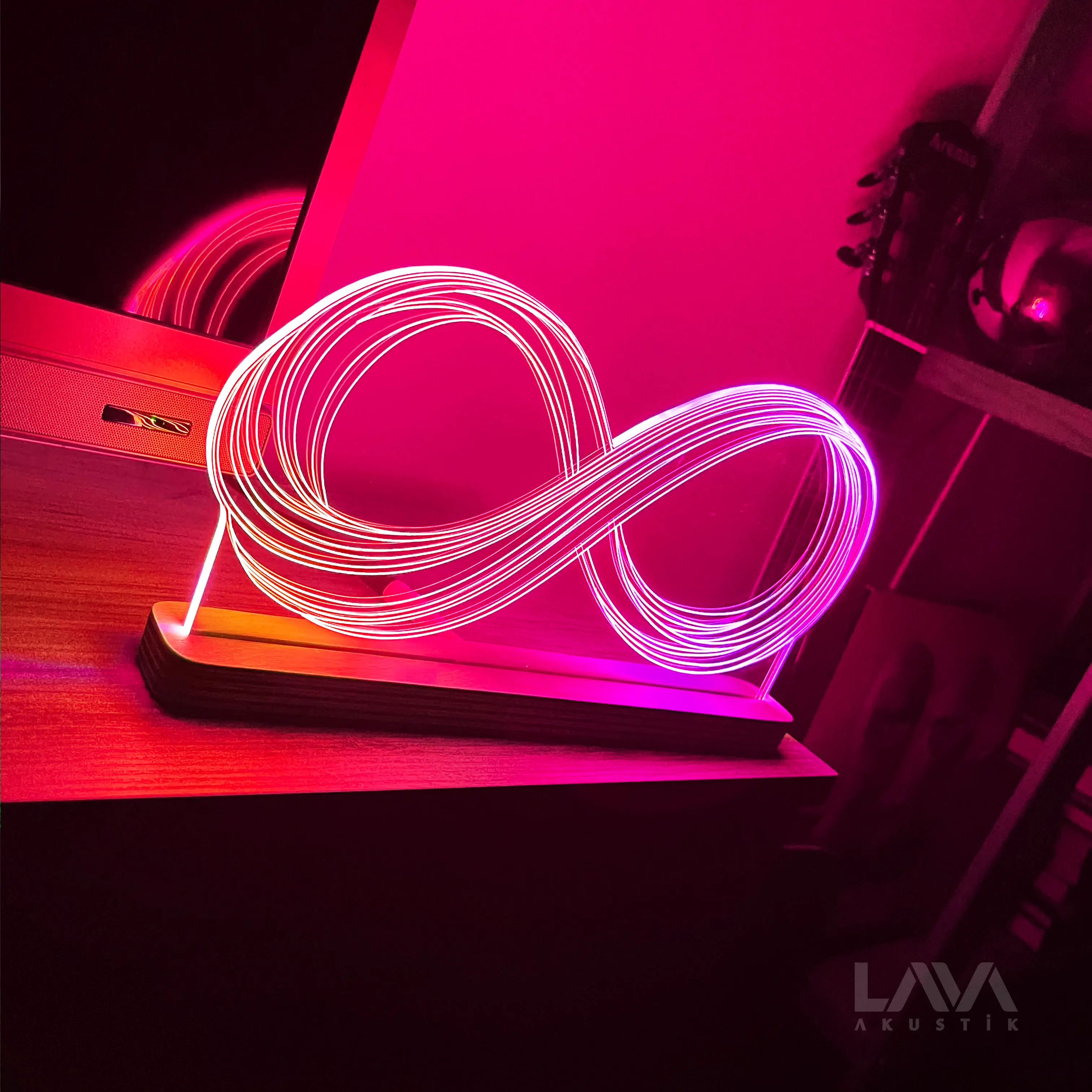 Infinity Loop Infinity Forever Sign RGB LED Light USB Lámpara remota a todo Color de animación Color noche efecto arcoíris