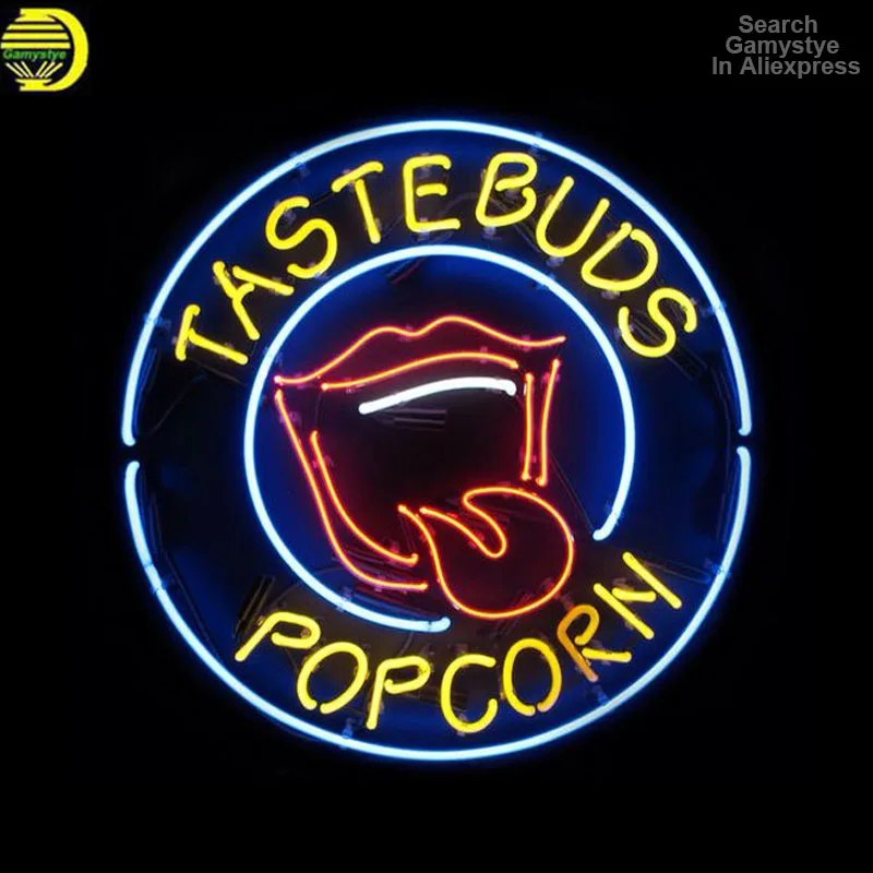 

Neon Sign For Taste Bud Popcorn Tongue Cherries Home Decoration Wall Light Inside Neon Ribbon Room Decor Lamp For Wall Night