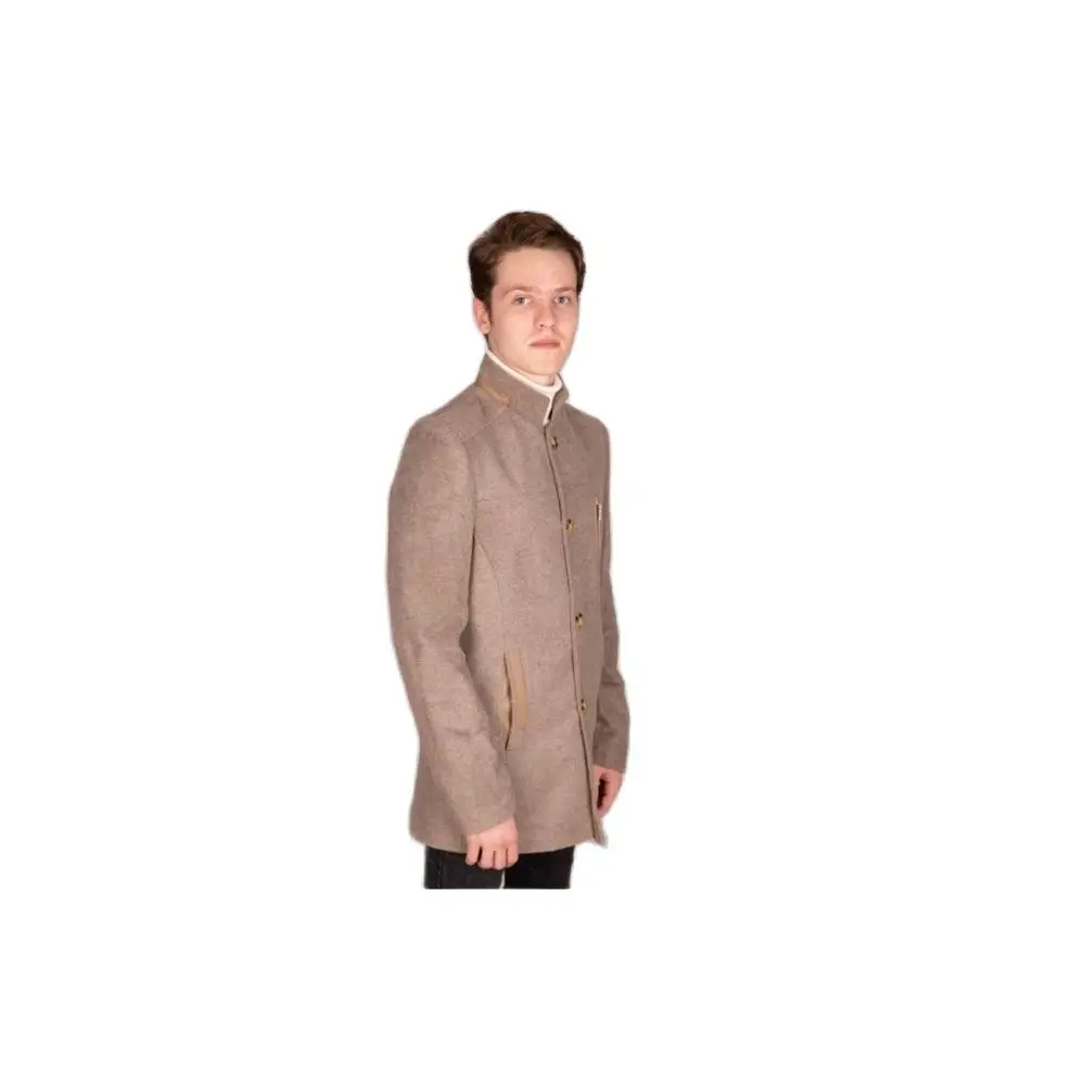 Men's Leather Zipper Detailed Vision Cachet Coat 2021 Autumn Winter Season Outerwear Slim Fit Regular Casual Fashion Slit Casual