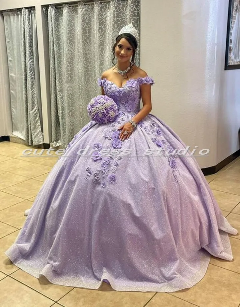 Vestidos mejicanos de quinceañera, vestidos con apliques, hombros descubiertos, 15 anos, lavanda, 2021