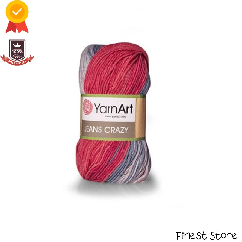 Yarnart Jeans Crazy Yarn %55 Cotton - %45 PolyAcr 50gr-160m Threads For Knitting Colorful Wool Dress Cardigan sweater Sewing