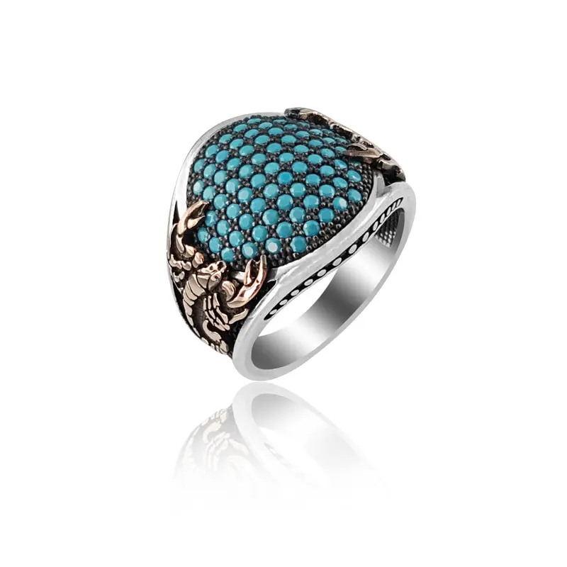 925 Silver Scorpion Ring Turquoise Men's Ring Mans Ring