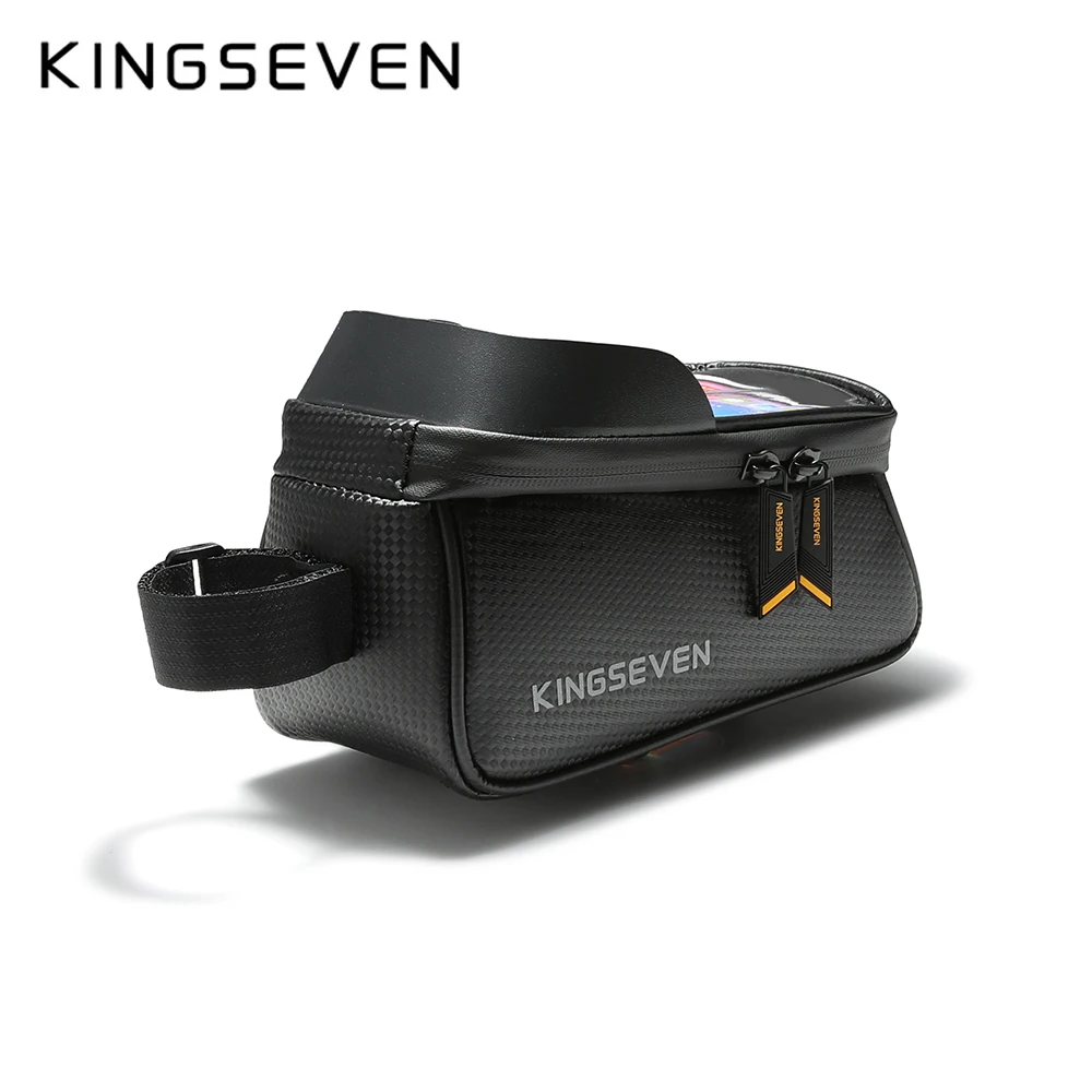 KINGSEVEN Bicycle Front Top Tube Frame Bag 1.6L MTB Road Mountain Cycling Bike Bag Touch Screen Phone Case Bike Accessories