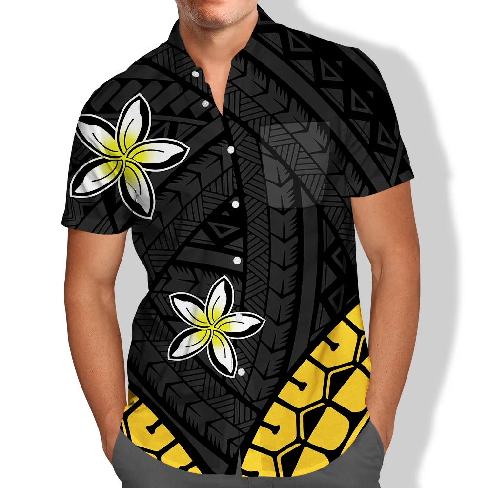 Pocket Shirt Spring Men Short Sleeve Shirts Samoan Summer Viking Autumn Print Plus Size Puletasi Classics High Quality