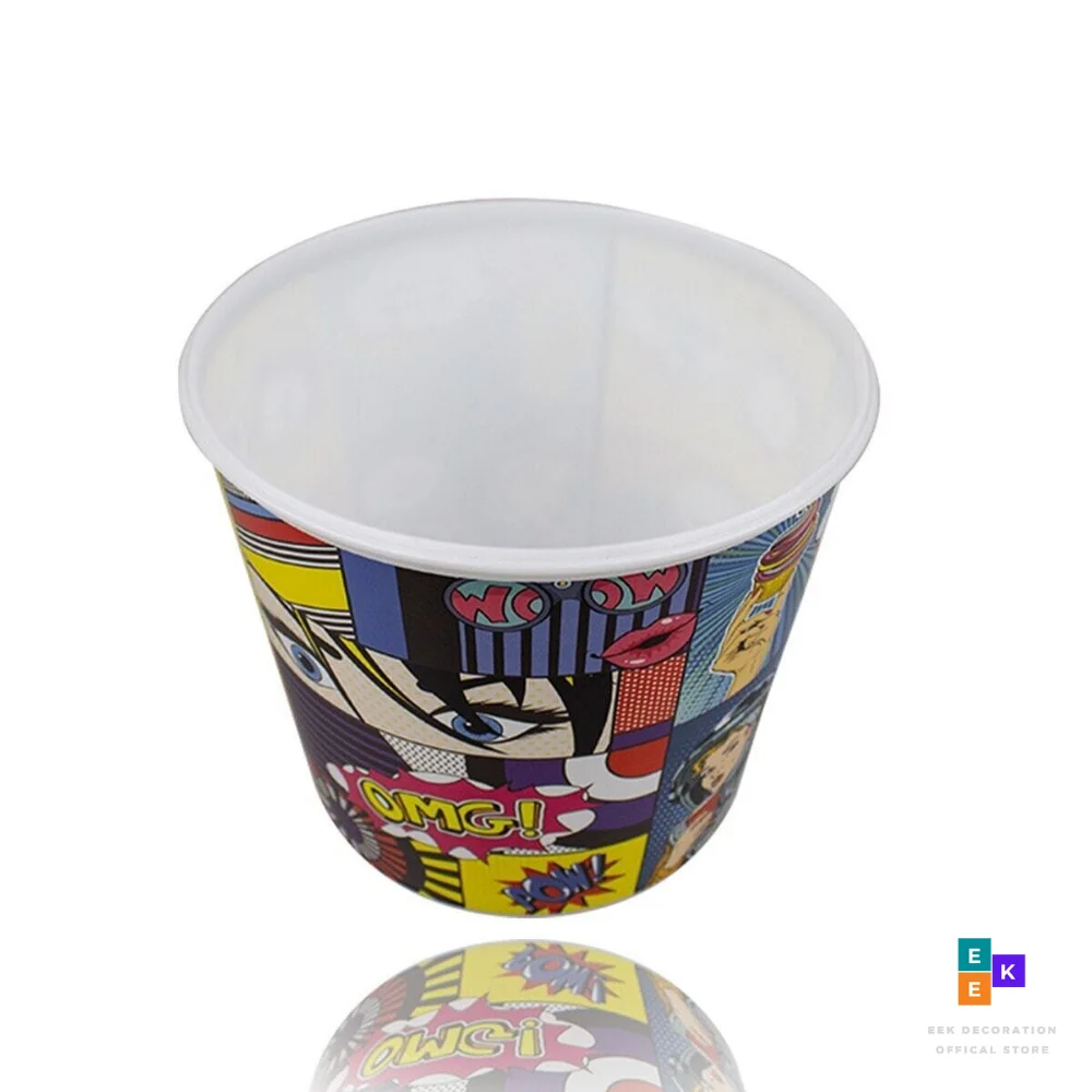 4 Pcs Plastic Chips Corn Bucket, Pop Corn Bucket, Chips Corn Box, Popcorn Bucket, 4 Pieces Kitchen Storage Organizator Cartoons