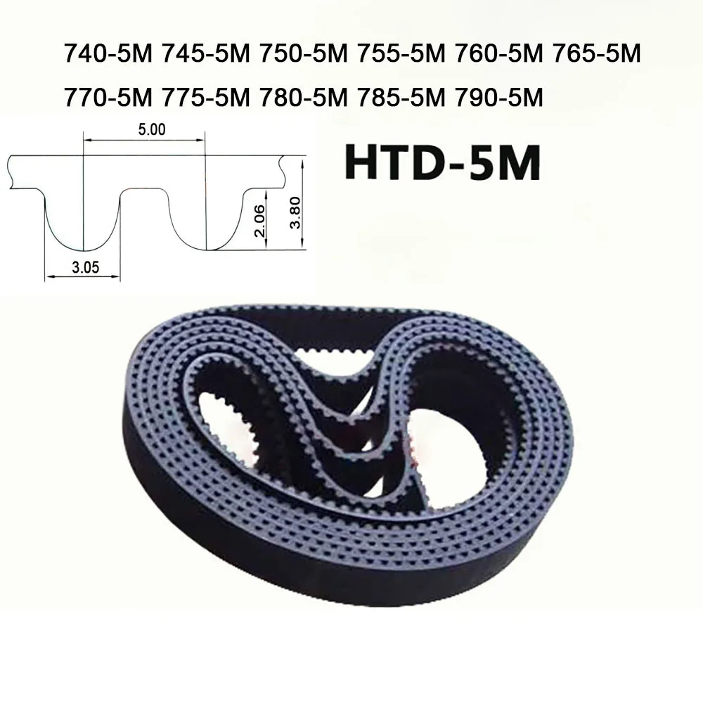 

1pcs Width 10 15 20 25 30mm HTD-5M Rubber Timing Belt Perimeter 740 745 750 755 760 765 770 775 780 785 790mm Synchronous Belt