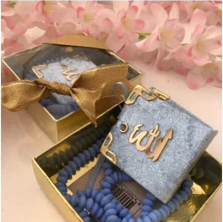 Mini Quran Gift set KURAN Scented Tasbeh Rosary Kuran Tasbih Ramadan Eid Favors Mubarak Mini Coran Cadeau قران كريم