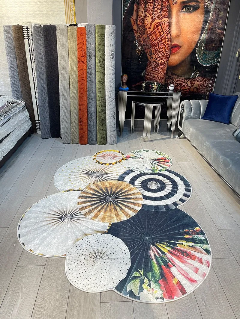 Decorative Oriental ornament floor slip-resistant table cloth soft mat nursery carpet for living room home indoor runner