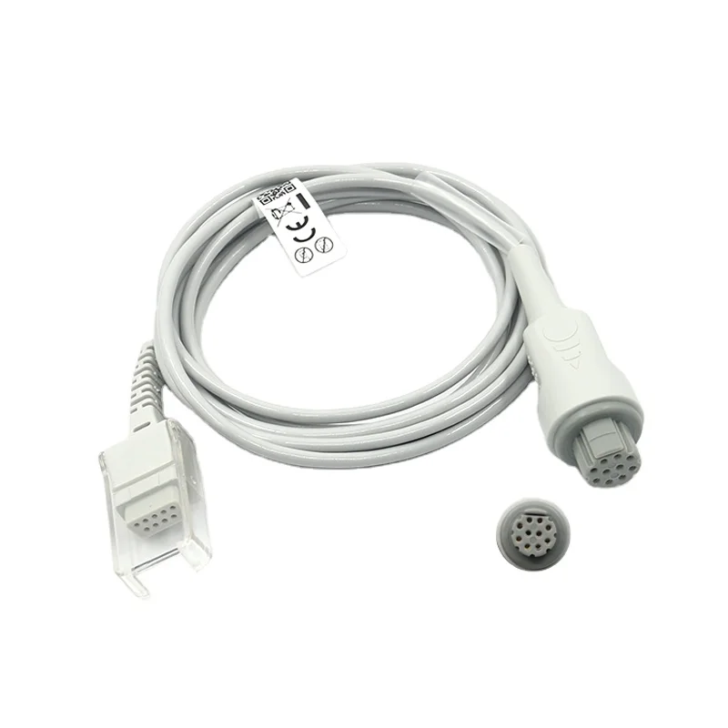 Datex OXYC3 Spo2 10 Pin to DB9 blood oxygen adapter, Spo2 Extension Cable Round 2.2 M