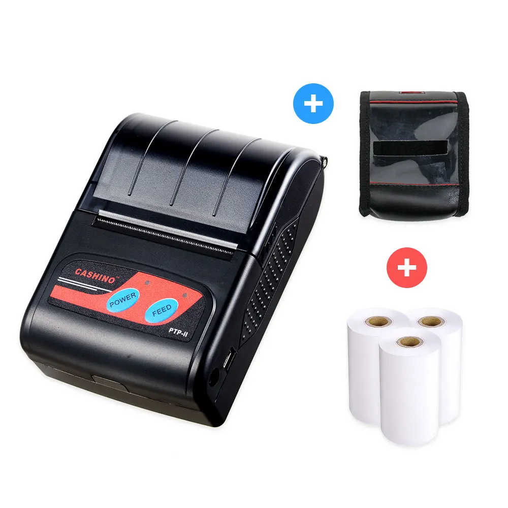 Cashino 2 Inch 58mm PTP-II Mini Portable Mobile Bluetooth Receipt Printer with 2000mAh(USB+Bluetooth)