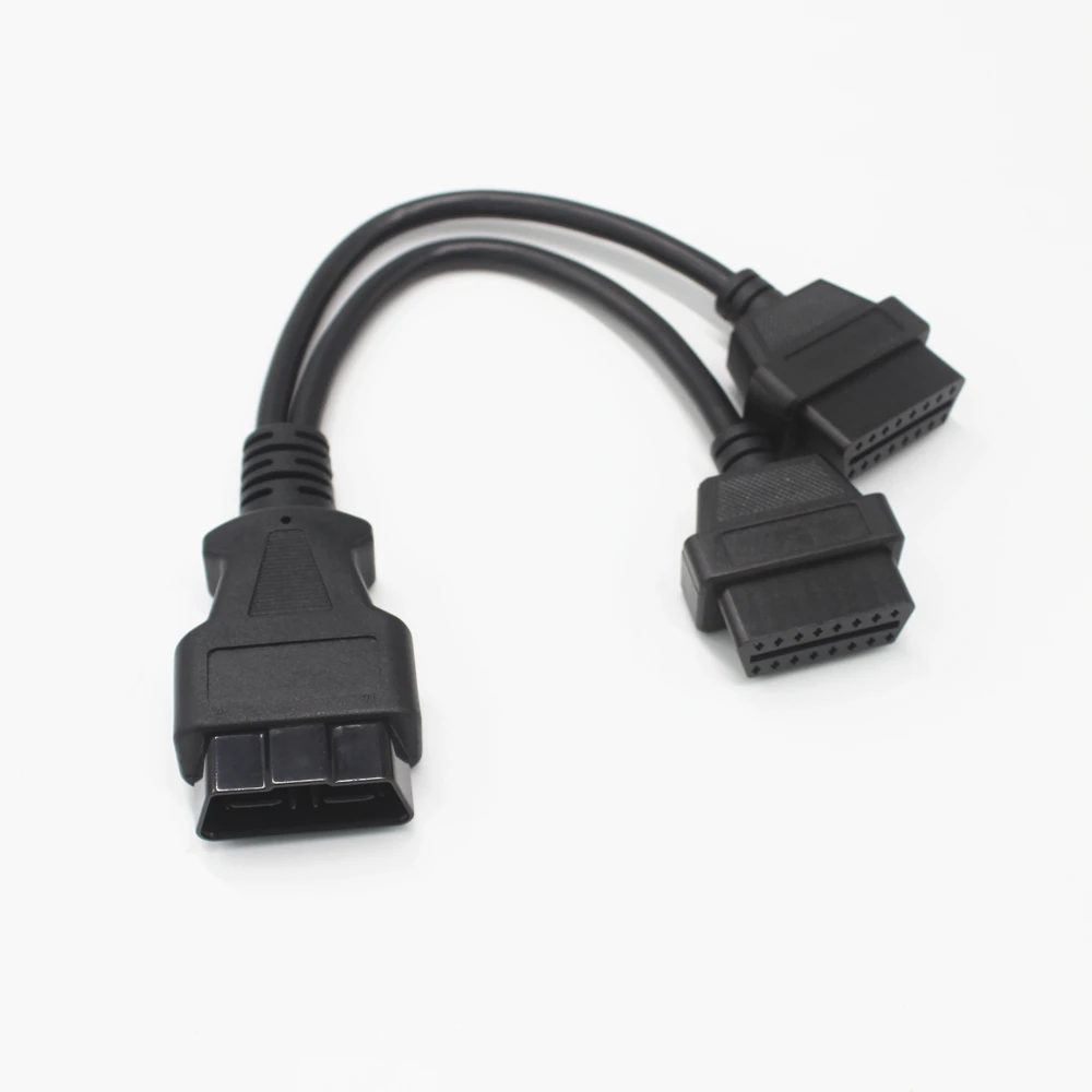 OBD2 16 Pin Extension Splitter Male Naar Dual Vrouw Y Splitter Connector Kabel