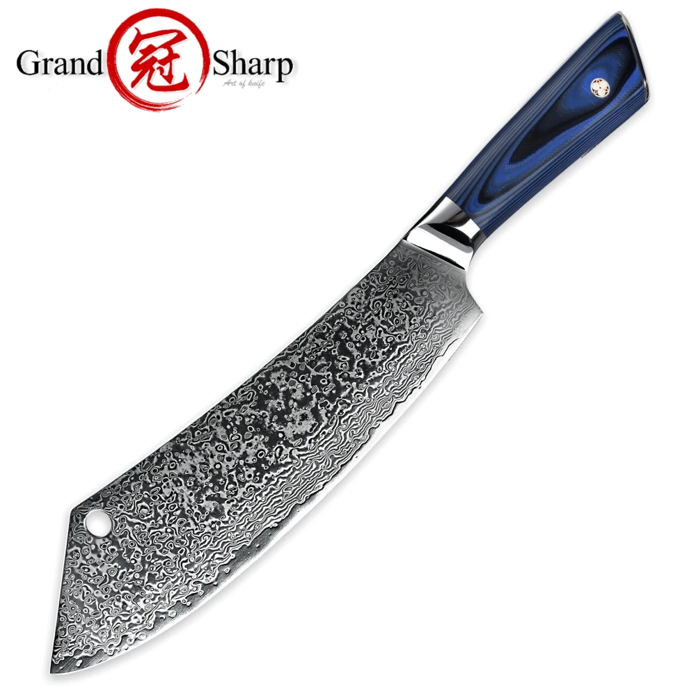 Chef Cleaver Hybrid Knife Slicing Chopping Meat Kebab Professional Cooking Tool 67 Layers Japanese Damascus Stainless Steel NEW