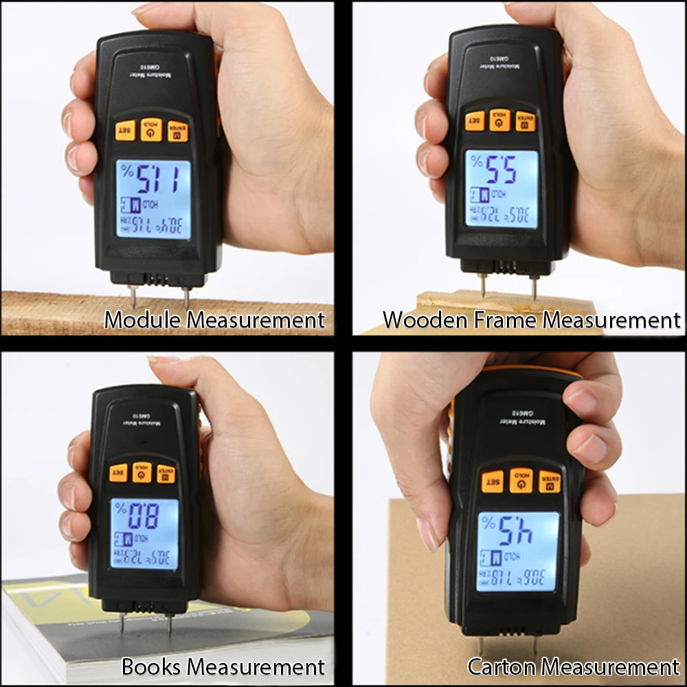 

1PCS Auto Digital Wood Moisture Meter GM610 LCD Display Inductive High Precision Humidity Tester Measuring Device Hygrometer