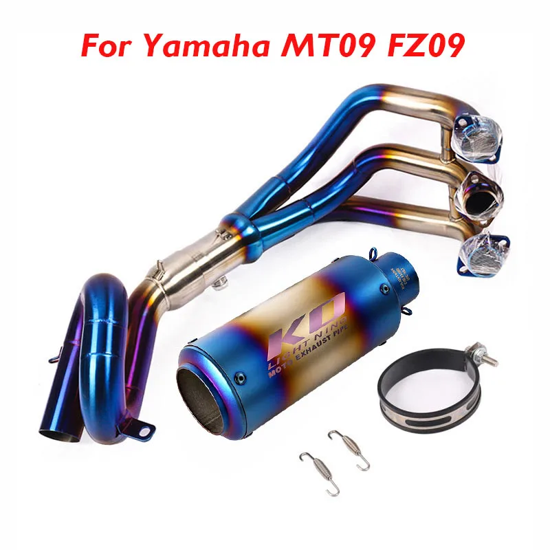 

Slip on Motorcycle Exhaust System Escape Muffler Pipe Silencer Front Header Full Pipe for Yamaha MT-09 FZ-09