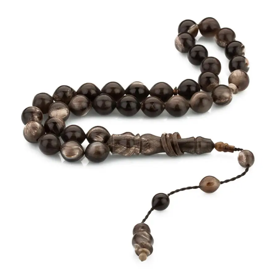 Kuka Buffalo Horn Rosary Men Starling Cut Rosary With Arabic Tasbih Bead Tassel Made in Turkey