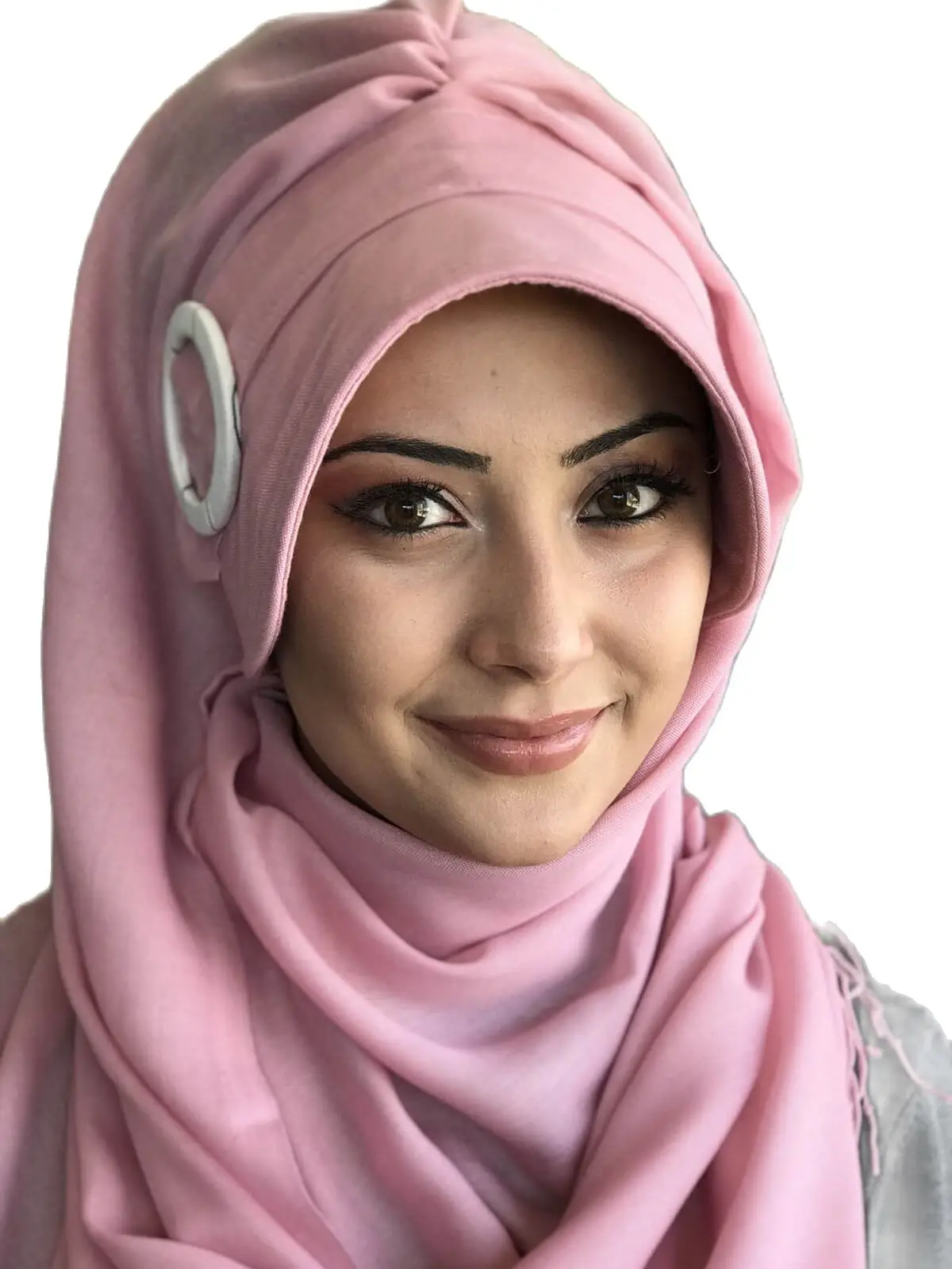 New Fashion 2021 Muslim\'s Headscarf Islamic Clothing Turban Spring Summer Season Foulard Dried Rose Buckle Women\'s Hat Shawl