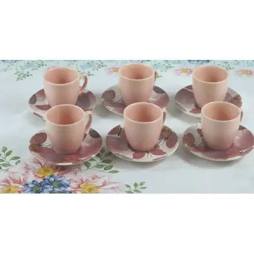 DOLBOVI Keramika Digital Print Butterfly Pattern Ceramic 12 Piece Coffee Cup Set teaware cup tea handmade bowl beautiful mugs turkish tea set vintage Saucer creative Latte Cup free shipping products service coffee Weig