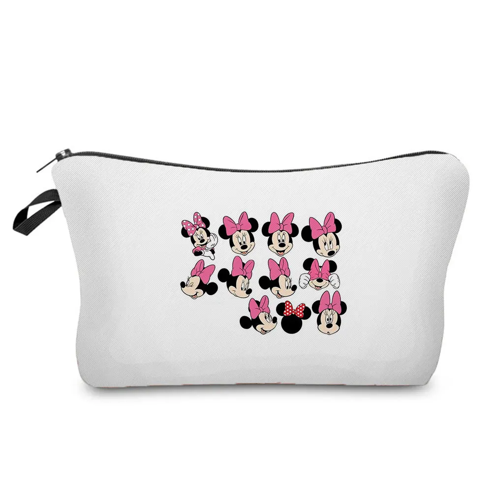 Disney Mickey Mouse Minnie GIirls Anime Makeup Bag Cartoon  Minnie Women Storage Bag Travel Mini Cosmetic Bag kids Toy Gifts