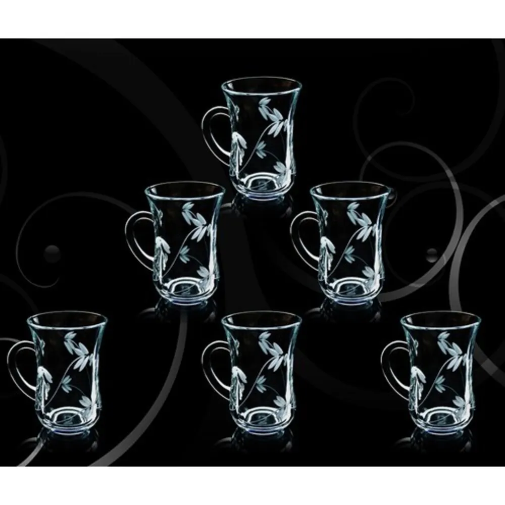 

Turkish Tea Palm Decor 6 Pcs Enjoyed Cup Tea Set Coffee Espresso Traditional Turkish Arab İngilz Tea Set Coffee Cup glass