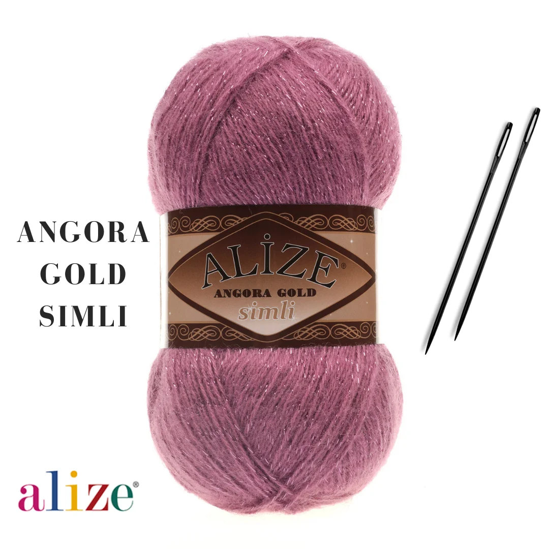 Alize Angora Gold Simli Silvery Knitting Acrylic Yarn Wool Sweater Crochet Winter Light Lace DIY Baby Knitwear Scarf Blanket