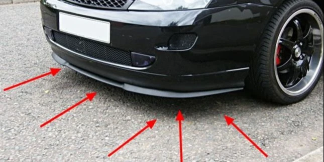 For Ford Focus MK1 ST CUPRA R Front Bumper Lip Universal 3pcs Diffuser Black Bumper Lip Spoiler, Auto Car Tuning Accessories