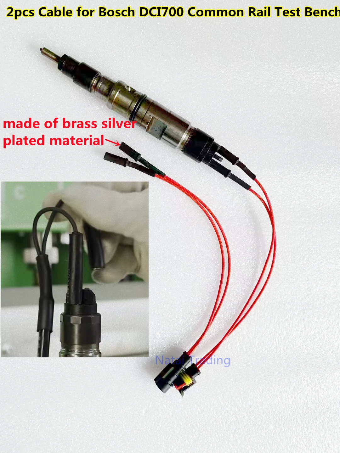 

2pcs Quick Joint Male Female Plug Diesel Injector Cable Harness for Bosch DCI700 Common Rail Test Bench