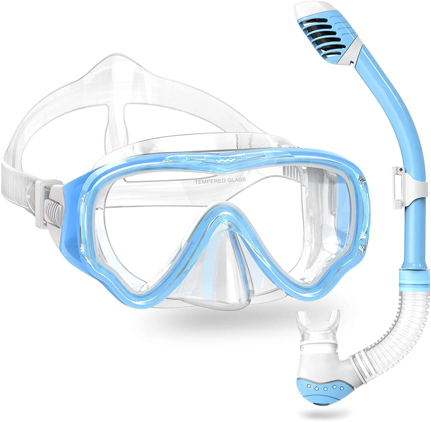 2022 Snorkelling Snorkel Diving Scuba Set Gear for Kids Youth Junior Anti-Fog Tempered Glass Snorkel Mask Snorkeling Swimming