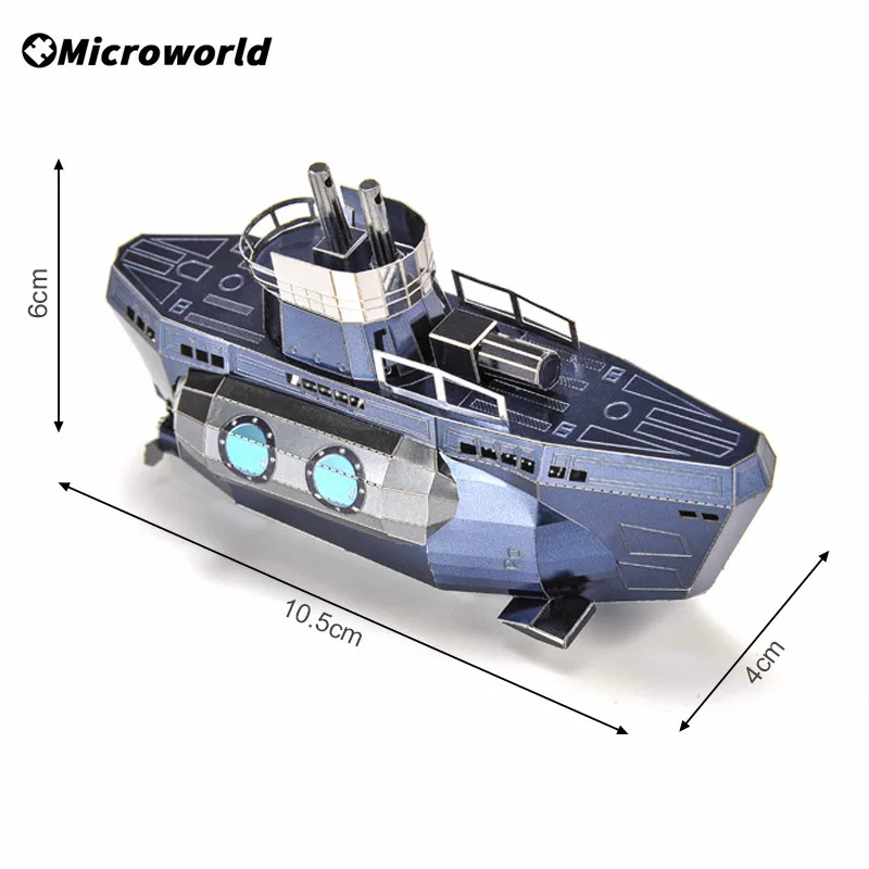 Microworld 3D Metal Puzzle Games Military Tactical Submarine Model Kits Laser Cutting DIY Jigsaw Birthdays Toys Gifts For Adult