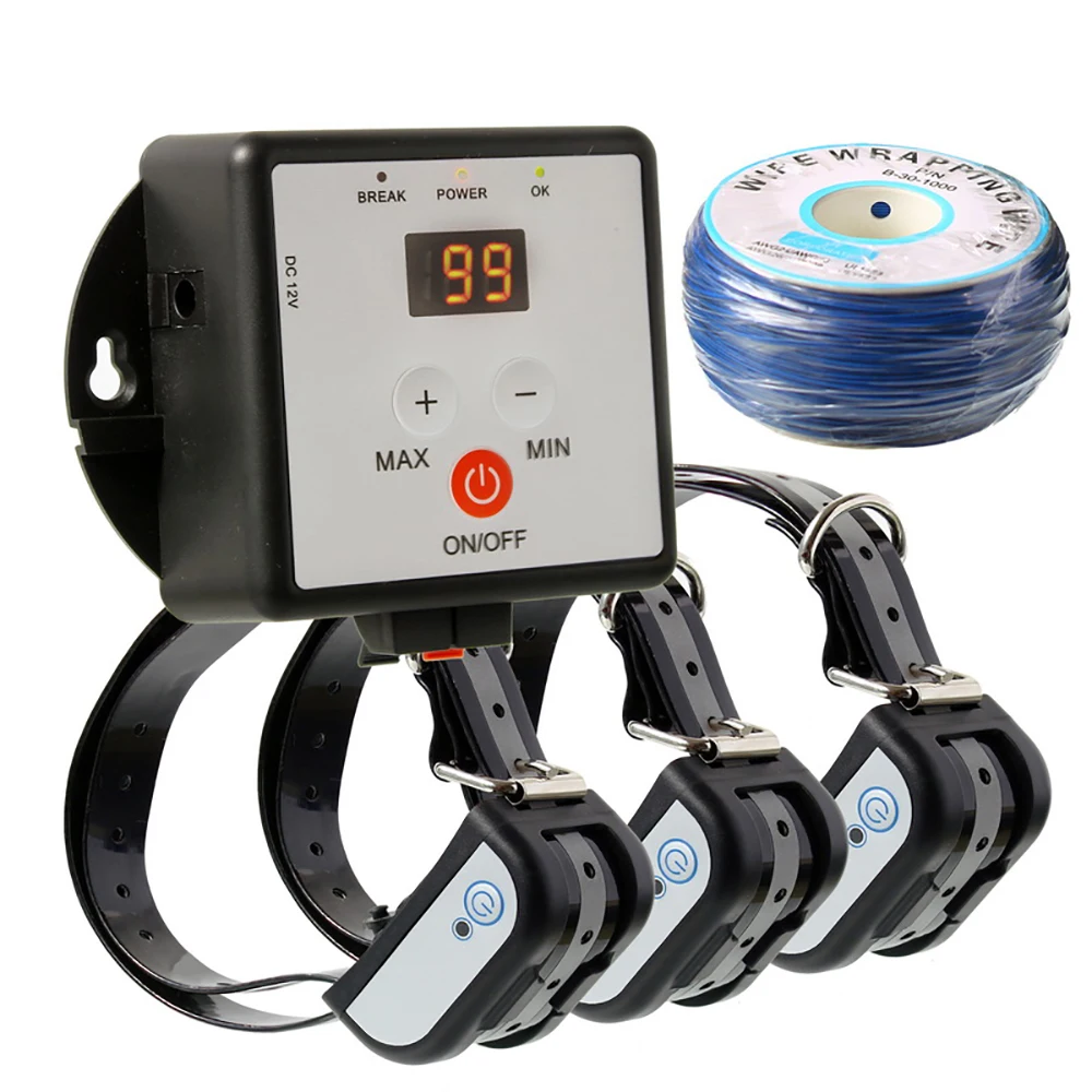 For 1/2/3 Collars Rechargeable 300M Wires For Dog New Electric Dog Fence System Training 100g2280