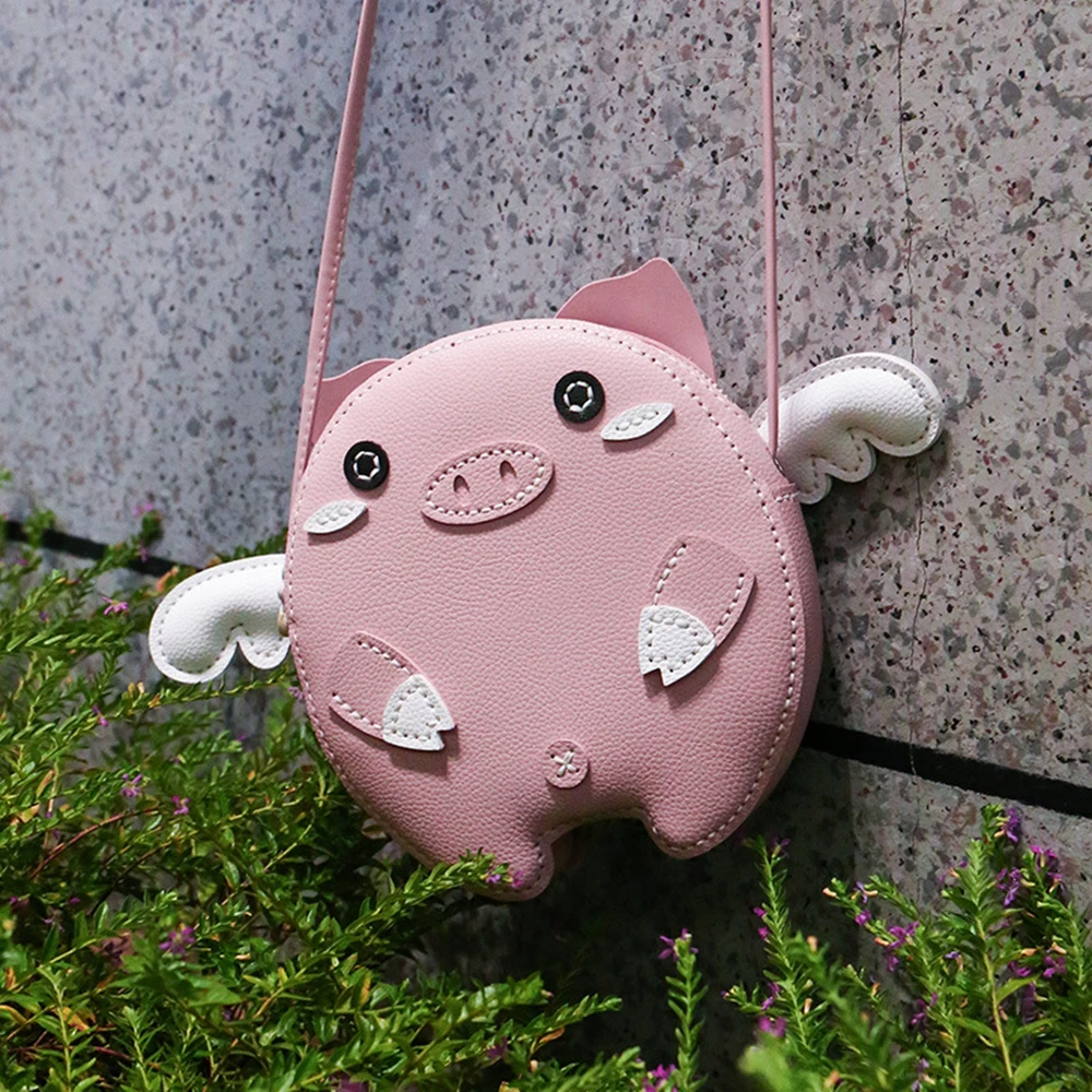 Mini pink Piggy 2022 New One-shoulder Messenger Woven Gift DIY PU Leather High Capacity Hand-stitched Self-made Material Bag