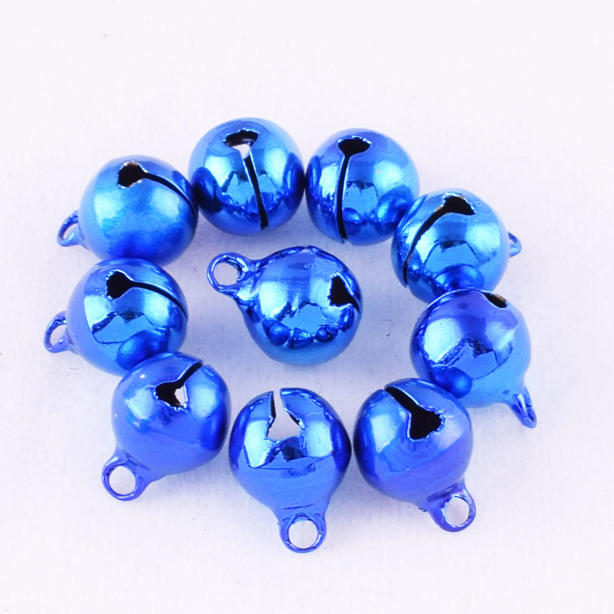 50/100pcs Fashion Christmas Jingle Bells Blue Small Craft Bells Charming DIY Bells Ornaments for Pet Pendant Jewelry Home