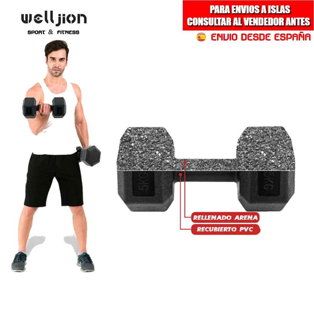 2 pcs/set Hex Dumbbell 2.5-10Kg Vinyl Coating Muscle fitness Free Shipping